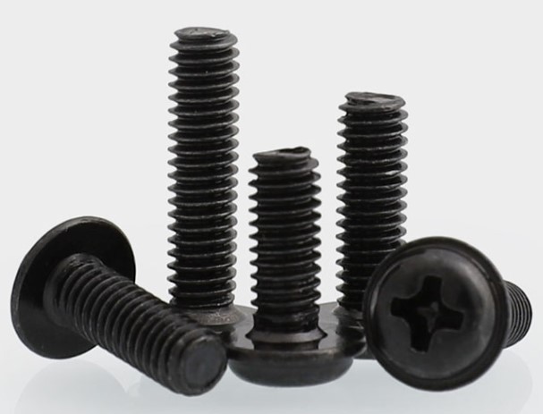 发黑十字圆头带垫螺钉