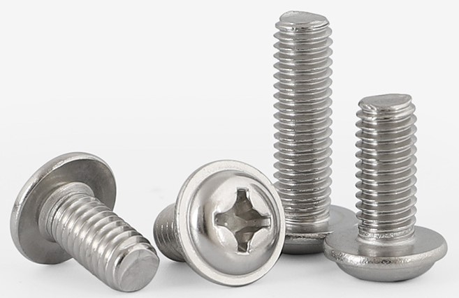 不锈钢十字圆头带垫螺钉
